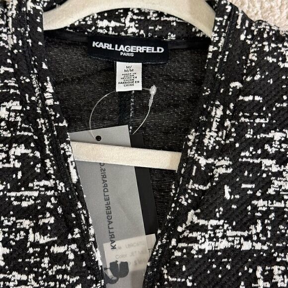 Karl Lagerfeld Paris Jacket Womens Size Medium Full Zip Tweed light Preppy New - Picture 8 of 14